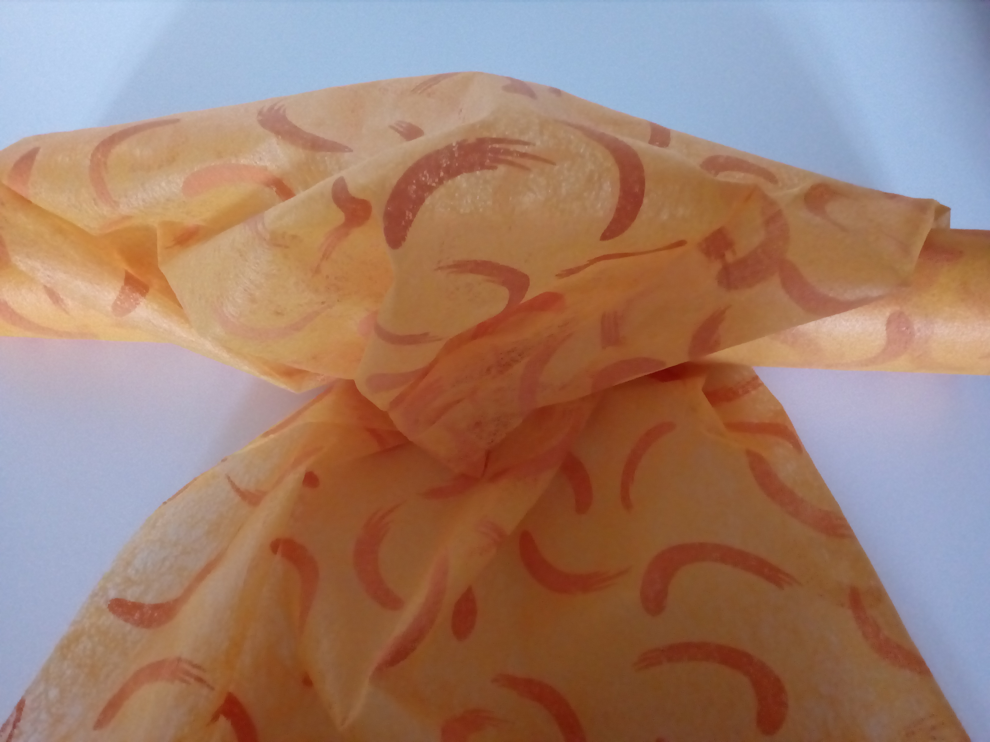 Dekoračný vlizelín vzorovaný oranžový
