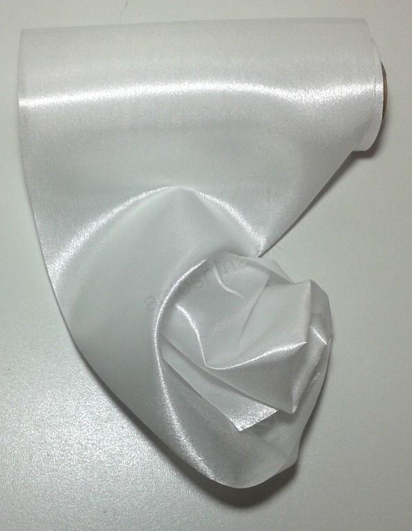 Organza saténová biela