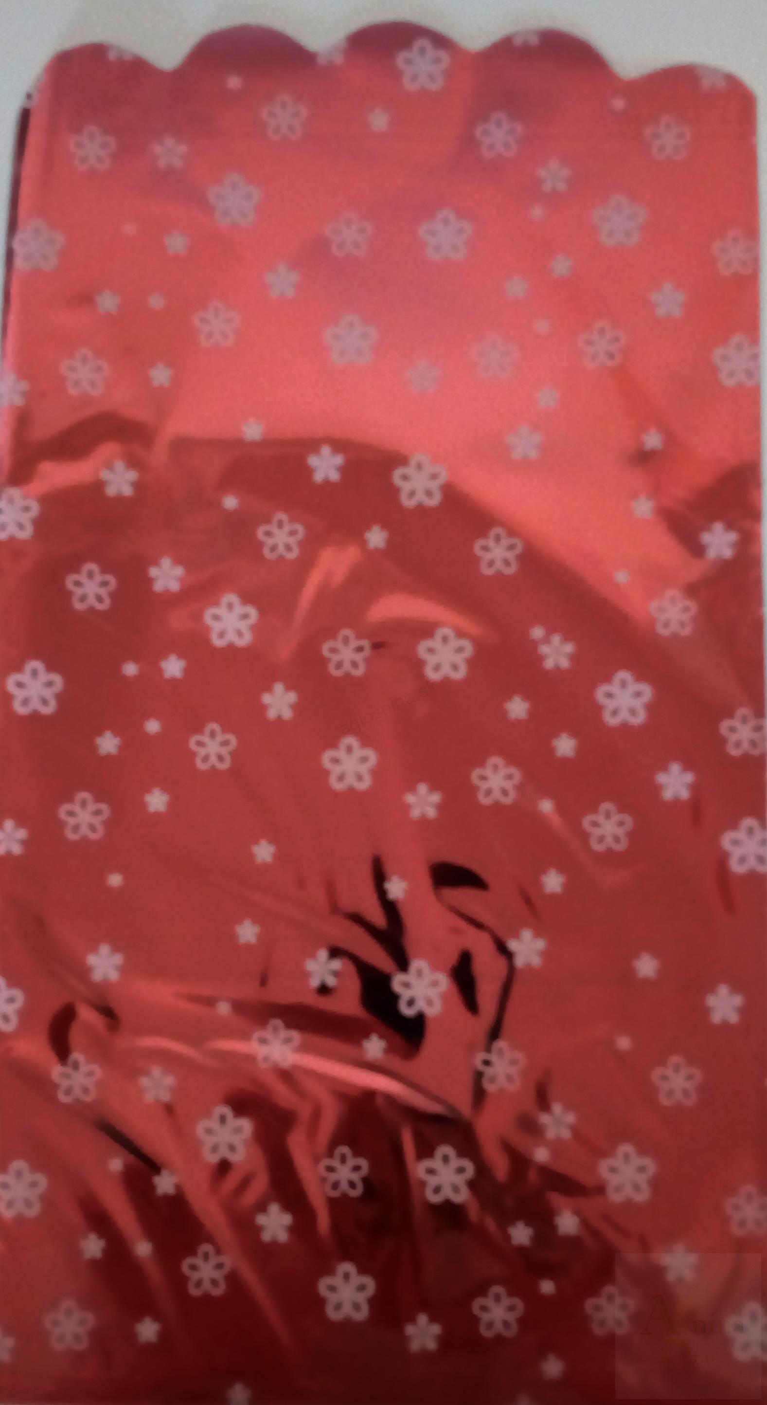 Darčekový sáčok  červený s potlačou 17x20 cm