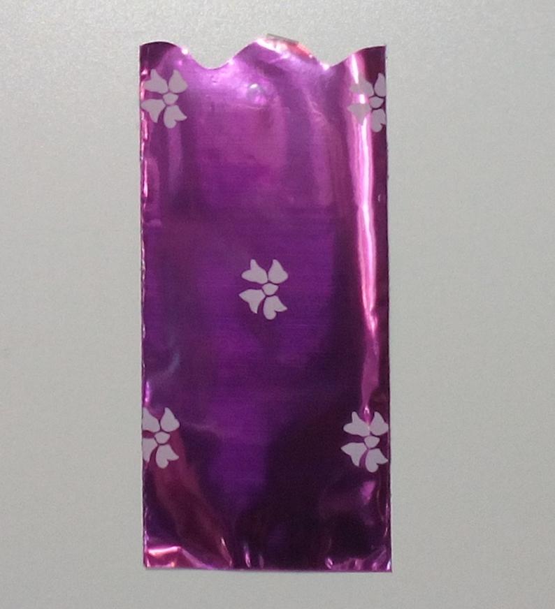 Darčekový sáčok fialový 10x15 cm s potlačou