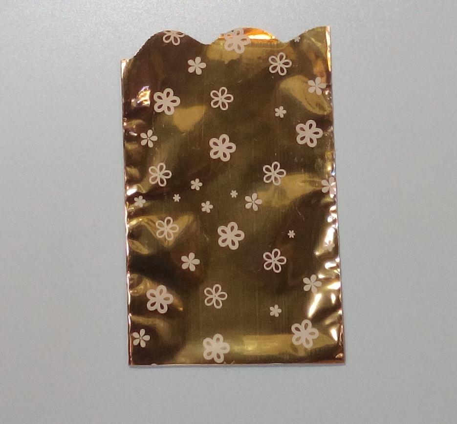 Darčekový sáčok zlatý 10x15 cm s potlačou
