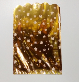 Darčekový sáčok  zlatý s potlačou 17x20 cm